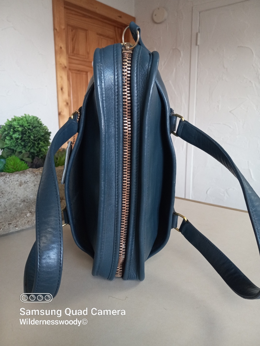 Coach Vintage Skinny Flight Bag, 1980s, NYC, Ocean Blue, Medium Color Blue - Picture 10 of 16
